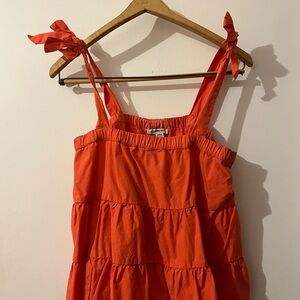 Red Sleeveless Tiered top
